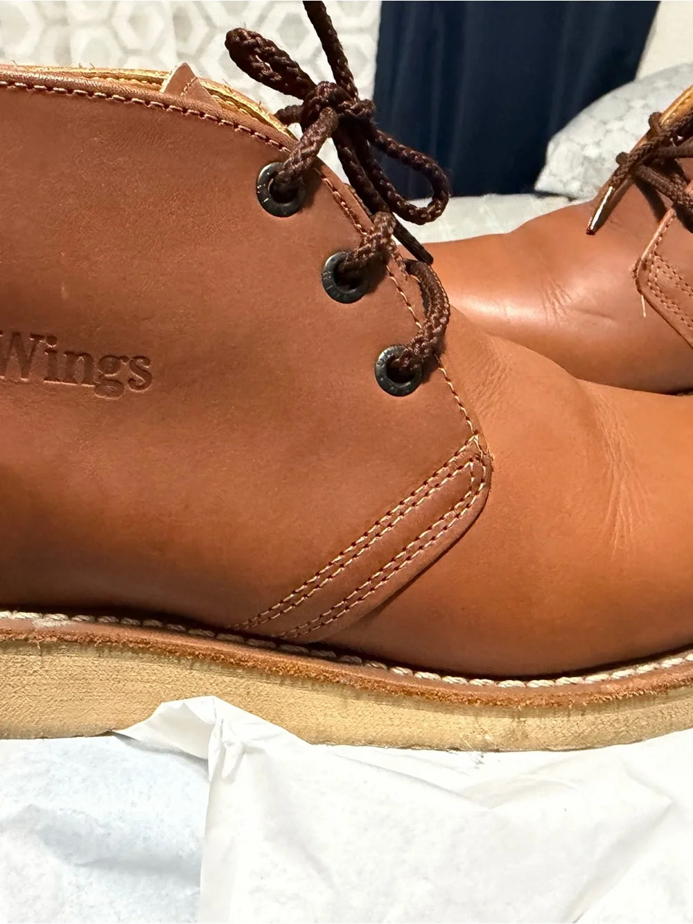 Men's Tan Leather Red Wings